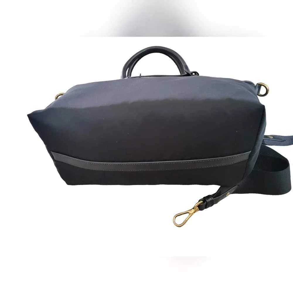 Prada Tessuto Nylon Satchel Bag Black Gold Hardware Crossbody Tote